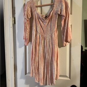 Torrid Blush and Cream Long Sleeve Dress